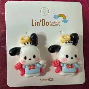 Lin'Do Jewelry Pocha Earrings - Black, White, Pink, Blue, Yellow